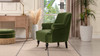 Eloise 30" Pleated Sock Arm Accent Armchair, Olive Green 2