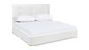 Miramar King Cushion-Back Headboard Platform Bed Frame, Antique White 1