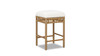 Lucia 25.5" Backless Upholstered Counter Stool with Resin Rattan Frame, Ivory White Boucle 5