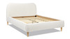 Roman Curved Headboard Upholstered Platform Bed, Queen, Ivory White Bouclé 5
