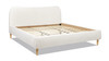 Roman Curved Headboard Upholstered Platform Bed, King, Ivory White Bouclé 5