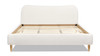 Roman Curved Headboard Upholstered Platform Bed, King, Ivory White Bouclé 4