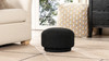 Fuji 15" Mushroom Footstool Ottoman, Ebony Black Bouclé 7