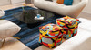 Pouf 23" Luxury Oversized Bean Bag Cube Ottoman, Colorpop Multicolored 3