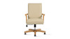 Dumont Modern Farmhouse High Back Executive Home Office Chair, Neutral Cream Beige & Natural Wood 7