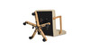 Dumont Modern Farmhouse High Back Executive Home Office Chair, Neutral Cream Beige & Natural Wood