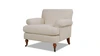 Alana 38" Lawson Accent Arm Chair Metal Casters, Sky Neutral 1