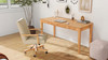 Dumont Modern Farmhouse Home Office Writing Desk & Executive Chair Set, Neutral Cream Beige 3