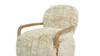 Enchante 28.5" Mongolian Sheepskin Accent Arm Chair, Taupe Beige 7