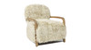 Enchante 28.5" Sheepskin Fur Accent Arm Chair, Taupe Beige