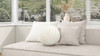 Luna 12" Round Sphere Accent Ball Throw Pillow, Ivory White Boucle 3