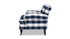 Alana 38" Lawson Accent Arm Chair Metal Casters, Blue lattice 6