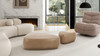 Pebble 26" Rounded Triangle Cocktail Ottoman, Tuscan Tan Brown 3