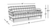 Alana Lawson Three-Cushion Tight Back Sofa, Blue Lattice 13