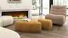Pebble 44" & 26" Rounded Triangle Cocktail Ottoman Set, Mustard Yellow 7