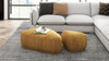Pebble 44" & 26" Rounded Triangle Cocktail Ottoman Set, Mustard Yellow 8