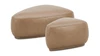Pebble 44" & 26" Rounded Triangle Cocktail Ottoman Set, Tuscan Tan Brown 1