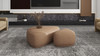 Pebble 44" & 26" Rounded Triangle Cocktail Ottoman Set, Tuscan Tan Brown 3