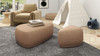 Pebble 44" & 26" Rounded Triangle Cocktail Ottoman Set, Tuscan Tan Brown 4