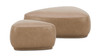 Pebble 44" & 26" Rounded Triangle Cocktail Ottoman Set, Tuscan Tan Brown 5