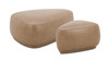 Pebble 44" & 26" Rounded Triangle Cocktail Ottoman Set, Tuscan Tan Brown 6