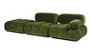 Marcel 109.5" Bubble Modular Modern Chaise Single Arm 3-Piece Sofa, Olive Green 4