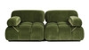 Marcel 72.5" Bubble Modular Modern 2-Piece Loveseat Sofa, Olive Green 1
