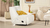 Rearden 35.5" Swivel Glider Manual Recliner Armless Lounge Chair, Pearl White 2