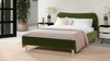 Roman Curved Headboard Upholstered Platform Bed, Queen, Olive Green 9