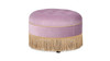 Yolanda 24" Round Upholstered Accent Ottoman, Lavender 1