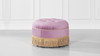 Yolanda 24" Round Upholstered Accent Ottoman, Lavender 4