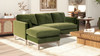 Knox 89" Modern Farmhouse Reversible Chaise Sectional Sofa, Olive Green 14