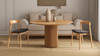 Raven 20.5" Stacking Sculpted Oak Wood Dining Chair, Warm Natural Brown Oak Wood & Black Faux Leather 3