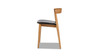 Raven 20.5" Stacking Sculpted Oak Wood Dining Chair, Warm Natural Brown Oak Wood & Black Faux Leather 5