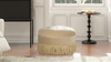Yolanda 24" Round Upholstered Accent Ottoman, Fawn Brown 6