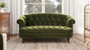 La Rosa Victorian Chesterfield Loveseat, Olive Green 2
