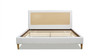 Haley Upholstered Cane-Back Platform Bed, Queen, Snow White 4