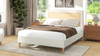 Haley Upholstered Cane-Back Platform Bed, Queen, Snow White 14