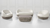 Willow Upholstered Woven Patio Deep Seating Conversation Set, Wheat Beige 3