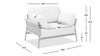 Jasper 3pc Upholstered Patio Deep Seating Conversation Set, Wheat Beige 11