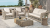 Everly 3pc Woven Frame Barrel Deep Seating Patio Conversation Set, Oat Beige 3