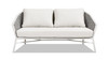 Rowan 63.5" Rope Barrel Back Patio Conversation Loveseat Sofa, Optic White 1