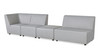 Cleo 140" 4pc Modular Upholstered Deep Seating Patio Sectional Sofa, Light Gray 1
