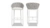 Rowan 27.5" Rope Barrel Low Back Patio Counter Stool, Set of 2, Optic White 4