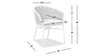 Rowan 24" Rope Barrel Back Patio Dining Chairs, Set of 2, Optic White 10