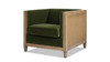 Georgia 34" Cane Rattan Tuxedo Armchair, Olive Green 1