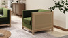 Georgia 34" Cane Rattan Tuxedo Armchair, Olive Green 7