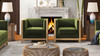 Georgia 34" Cane Rattan Tuxedo Armchair, Olive Green 8