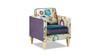 Mamba 28" Patchwork Accent Chair, Teal-Blue Purple Velvet & Multicolored Floral