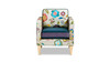 Mamba 28" Patchwork Accent Chair, Teal-Blue Purple Velvet & Multicolored Floral